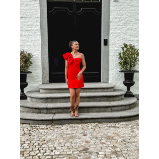 Robe asymétrique Silvianna - Rouge