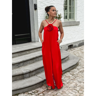 combi pantalon mariela - Rouge