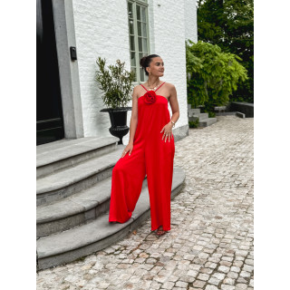 combi pantalon mariela - Rouge