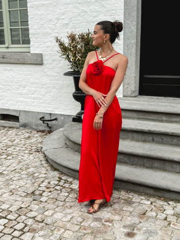 combi pantalon mariela - Rouge