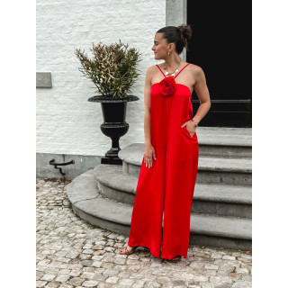 combi pantalon mariela - Rouge