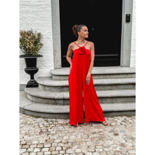 combi pantalon mariela - Rouge