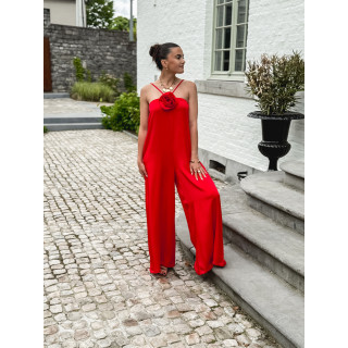 combi pantalon mariela - Rouge