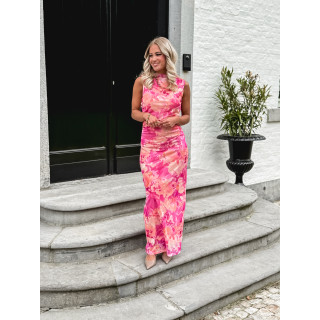 Robe longue Lilia - Pourpre/Corail