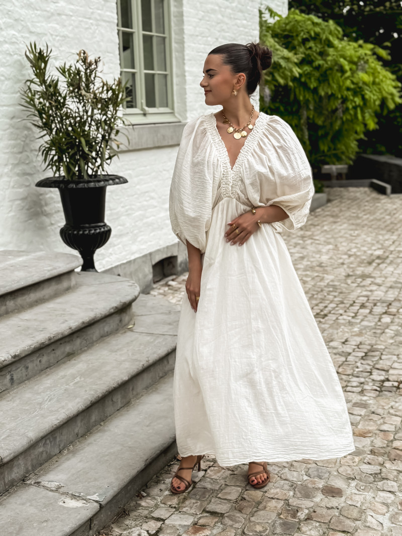 Robe longue Maggie - Ecru