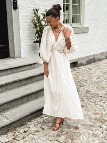 Robe longue Maggie - Ecru