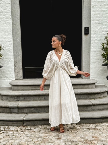 Robe longue Maggie - Ecru