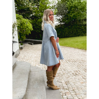 Robe courte en jeans Bénédicta - Bleu clair