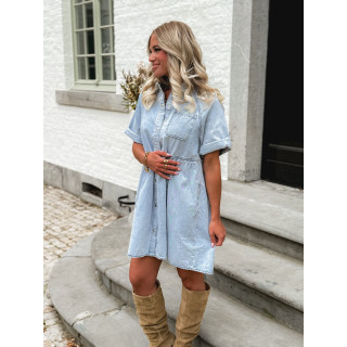 Robe courte en jeans Bénédicta - Bleu clair