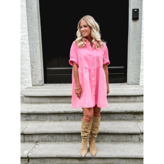 Robe courte en jeans Bénédicta - Rose