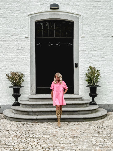 Robe courte en jeans Bénédicta - Rose