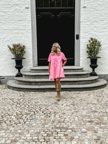 Robe courte en jeans Bénédicta - Rose