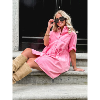 Robe courte en jeans Bénédicta - Rose