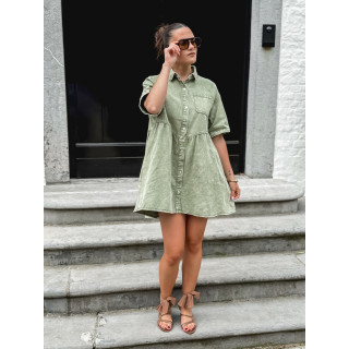 Robe courte en jeans Bénédicta - Kaki