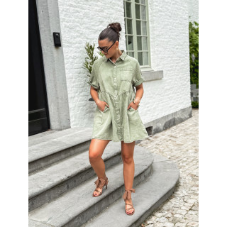 Robe courte en jeans Bénédicta - Kaki