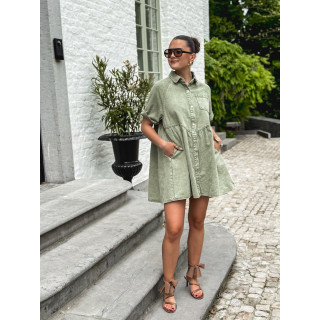 Robe courte en jeans Bénédicta - Kaki