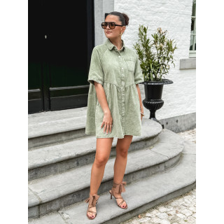 Robe courte en jeans Bénédicta - Kaki
