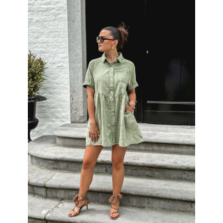 Robe courte en jeans Bénédicta - Kaki