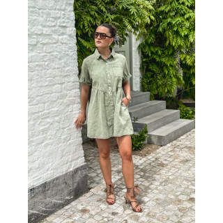 Robe courte en jeans Bénédicta - Kaki