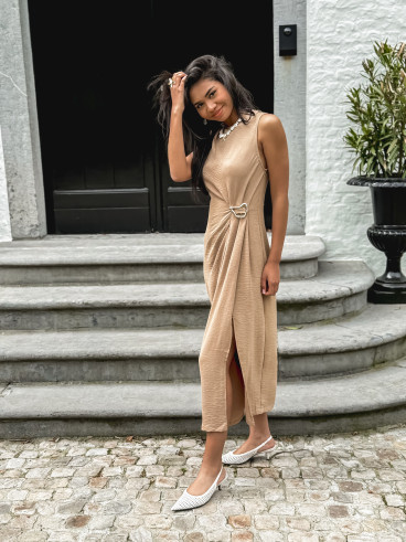 Robe longue Céléna - Taupe
