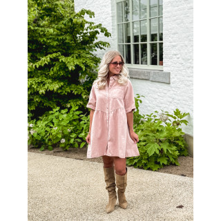Robe courte en jeans Bénédicta - Vieux Rose