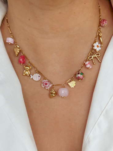 Collier Soa - Doré/Rose