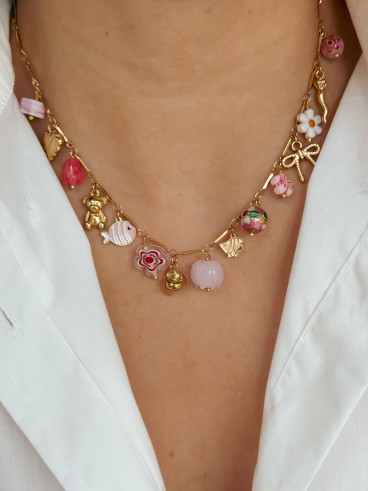 Collier Soa - Doré/Rose