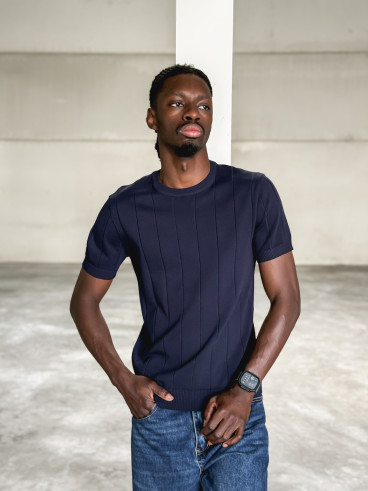 Pull manches courtes Eliot - Bleu marine