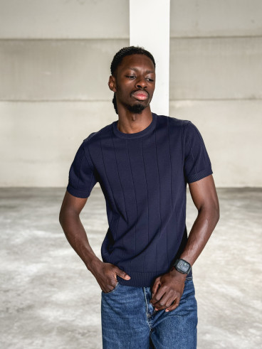 Pull manches courtes Eliot - Bleu marine