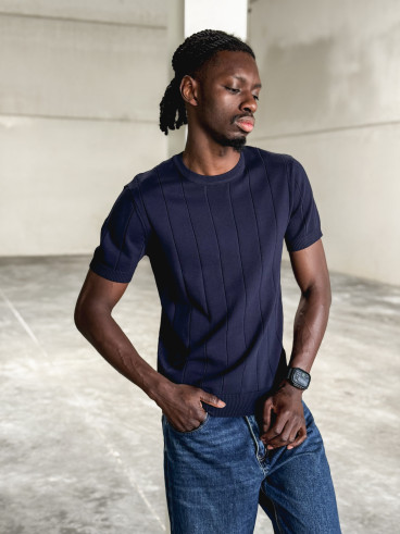 Pull manches courtes Eliot - Bleu marine