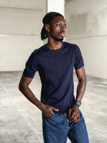 Pull manches courtes Eliot - Bleu marine