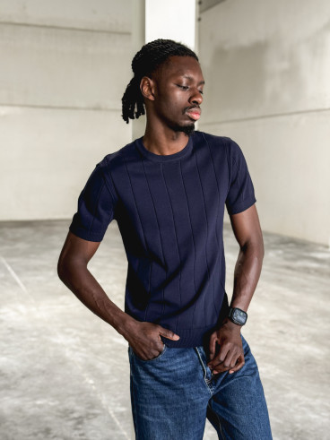 Pull manches courtes Eliot - Bleu marine