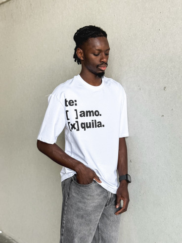 T-shirt " Te Amo Tequila " - Blanc
