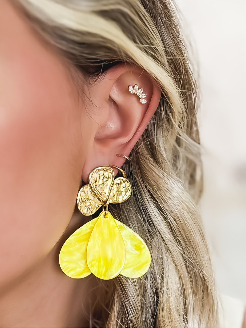 Boucles d'oreilles Mabel - Jaune