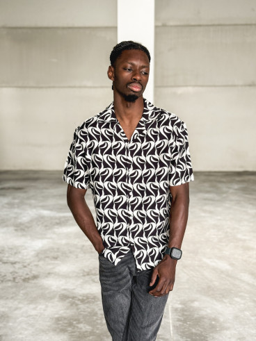 Chemise à motifs Barry - Noir/Ecru