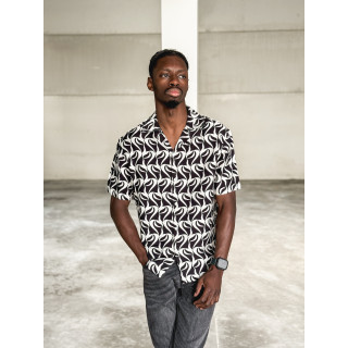 Chemise à motifs Barry - Noir/Ecru