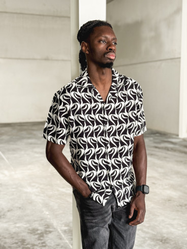 Chemise à motifs Barry - Noir/Ecru