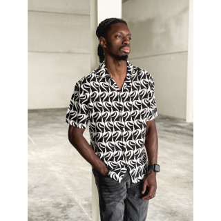 Chemise à motifs Barry - Noir/Ecru