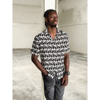 Chemise à motifs Barry - Noir/Ecru