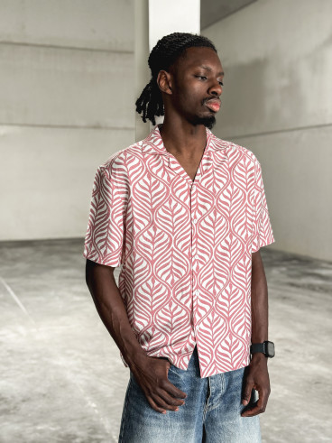 Chemise à motifs Colin - Rose/Ecru