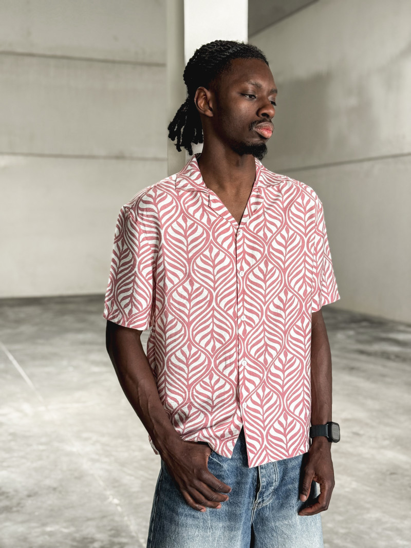 Chemise à motifs Colin - Rose/Ecru