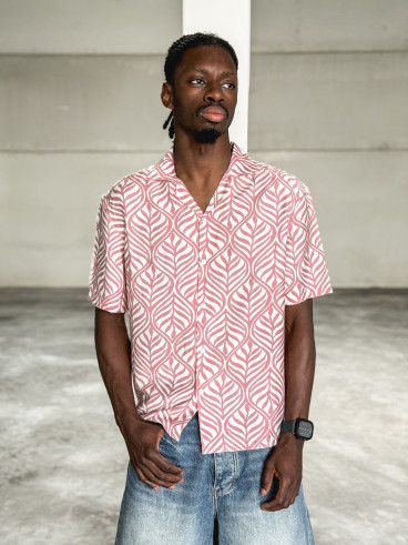 Chemise à motifs Colin - Rose/Ecru