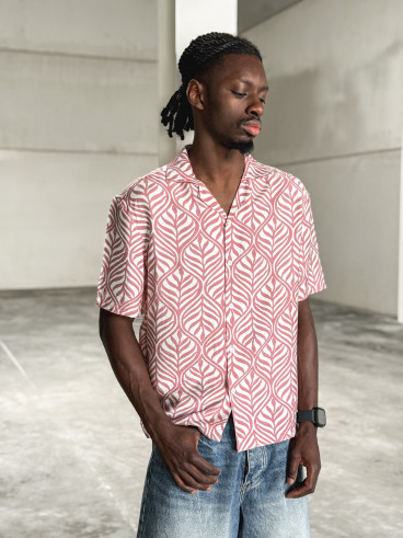 Chemise à motifs Colin - Rose/Ecru