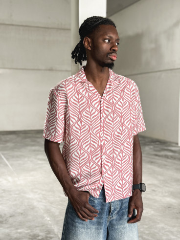 Chemise à motifs Colin - Rose/Ecru