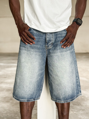 Short en jeans Jordano - Bleu