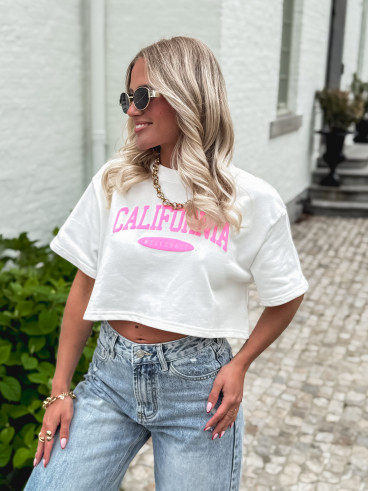 Crop pull Californie - Blanc