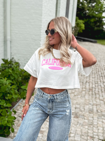 Crop pull Californie - Blanc