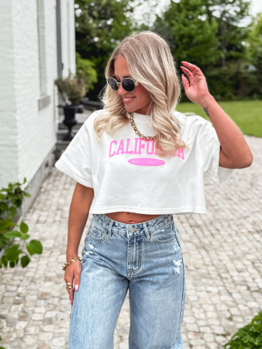 Crop pull Californie - Blanc