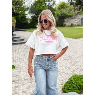 Crop pull Californie - Blanc