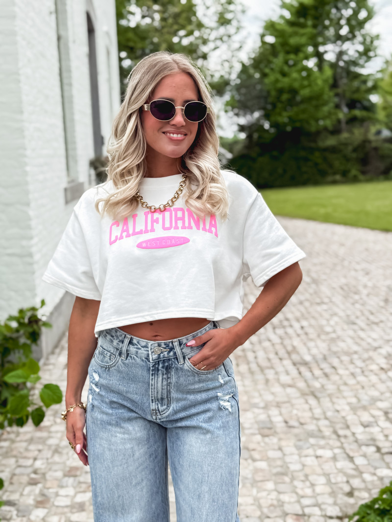 Crop pull Californie - Blanc
